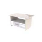 Ready Assembled Fourisse Coffee Table With Drawer White Gloss/White