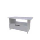 Ready Assembled Indices Coffee Table With Drawer White Gloss