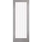 LPD Grey Moulded Textured Vertical Glazed 1L Internal Door