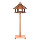 Pawhut Wooden Bird Feeder Bird Table With Water-resistant Roof For Outside Use - Brown