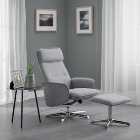 Aria Linen Recliner Chair and Stool