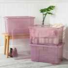 Wham Set 3 Crystal 60 Litre Box & Lid - Pink