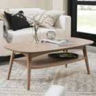 Tuska Scandi Oak Coffee Table With Shelf