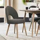 Tuska Scandi 2pc Oak Upholstered Chairs - Grey