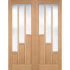 LPD Oak Coventry Prefinished Glazed 3L Pairs Internal French Door