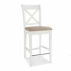Norfolk Pair Of Two Tone X Back Bar Stools - Ivory Bonded Leather
