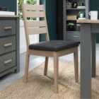 Cookham Pair Of Scandi Oak Chairs - Dark Grey Faux Leather