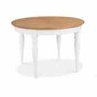 Norfolk Two Tone 4-6 Extension Dining Table & 4 Upholstered Chairs In Ivory Bonded Leather
