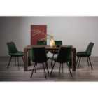 Cannes Dark Oak 6-8 Seater Dining Table & 6 Green Chairs