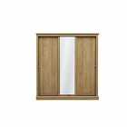 LPD Furniture Devon 3 Door Sliding Wardrobe Oak