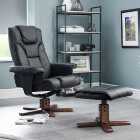 Malmo Faux Leather Swivel Recliner and Stool
