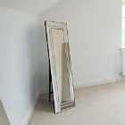 MirrorOutlet New Double Bevel Large Modern Venetian Cheval Free Standing Mirror 5Ft X 1Ft3 (150 X 40Cm)