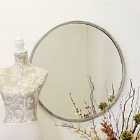 MirrorOutlet Rowan Silver Elegant Modern Bevelled Round Mirror 80 X 80 Cm