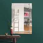 MirrorOutlet Milton All Glass Bevelled Square Corner Wall Mirror 100 X 70 Cm