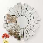 MirrorOutlet Sunburst All Glass Elegant Round Wall Mirror 90 X 90 Cm