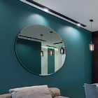 MirrorOutlet All Glass Bevelled Classic Design Round Mirror 120 X 120Cm