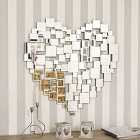 MirrorOutlet Love All Glass Collage Heart Wall Mirror 81 X 80 Cm