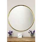 MirrorOutlet Rowan Gold Elegant Modern Bevelled Round Mirror 100 X 100 Cm