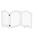 Pawhut Freestanding 3 Pannel Pet Safety Gate w/ Support Feet - White