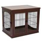 Pawhut 66 cm Modern Indoor Pet Cage w/ Metal Wire & 3 Doors Latches - Brown