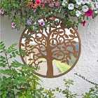 MirrorOutlet Small Tree Design Round Garden Mirror 60 X 60 Cm 2Ft X 2Ft