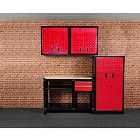 Hilka 4-Piece Garage Storage Solution - Red & Black