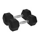 Urban Fitness Pro Hex Dumbbell - Rubber Coated (pair) (2 X 10Kg, Black)