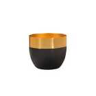 Sass & Belle Polished Gold & Black Metal Planter Small
