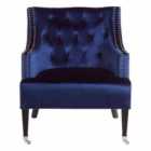 Blue Velvet Chair Black Legs
