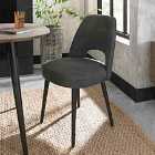 Rhoka Pair Of Peppercorn Upholstered Chairs - Dark Grey