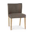 Cannes Pair Of Light Oak Low Back Upholstered Chairs - Black Gold Fabric