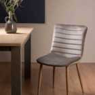 Erik Pair Of Grey Velvet Fabric Chairs With Grey Rustic Oak Effect Legs