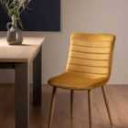 Erik Pair Of Mustard Velvet Fabric Chairs With Grey Rustic Oak Effect Legs