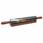 Ziarat Marble Rolling Pin With Wooden Handles And Stand - Black