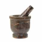 Interiors by Premier Easy to Clean Antique Black & Gold Marble Mortar & Pestle