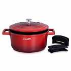 Intignis Non-stick Casserole With Oven Proof Lid 4.7L - Red