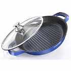 Intignis Griddle Pan Non-stick With Oven Safe Lid - 12.59Inch - Blue
