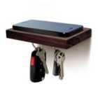Plank Wooden Floating Shelf With A Magnetic Underside For Mobile & Keys Storage - Walnut