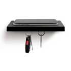 Plank Plus Wooden Floating Shelf With A Magnetic Underside For Mobile & Keys Storage - Black