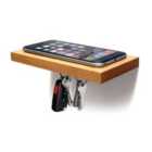 Plank Plus Wooden Floating Shelf With A Magnetic Underside For Mobile & Keys Storage - Natural