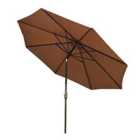 Outsunny 3m Round Parasol (base not included) - Coffee