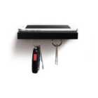 Plank Wooden Floating Shelf With A Magnetic Underside For Mobile & Keys Storage - Black