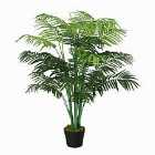 Outsunny 125Cm/4Ft Artificial Palm Plant Decorative Tree With18 Leaves Nursery Pot