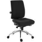 Teknik Office Ergo Plus Black Fabric 24 Hour Operator Chair with an Aluminium Pyramid - Base Rated Up To 24 Stone