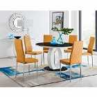 Furniture Box Giovani Large Dining Table, 6x Yellow Chairs