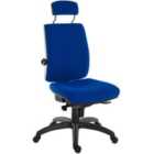 Teknik Ergo Plus Executive Operator Office Chair with Back Support and Headrest – Blue