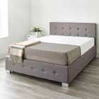 Aspire Upholstered Storage Ottoman Bed In Grey Linen Super King
