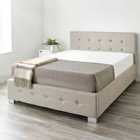 Aspire Upholstered Storage Ottoman Bed In Beige Linen Double