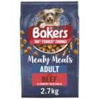 Bakers Meaty Meals Adult Dry Dog Food Beef 2.7kg