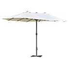 Outsunny 4.6m Double Canopy Parasol (base not included) - Cream White